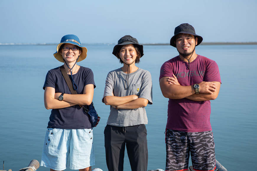 股份魚鄉團隊成員，廖宜霈、林筱菁、葉人豪（由左至右）。